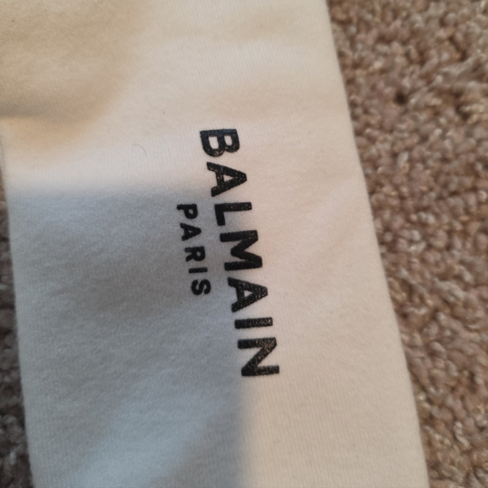 Balmain White Crew Socks with Black Logo Detail - Picture 4 of 4
